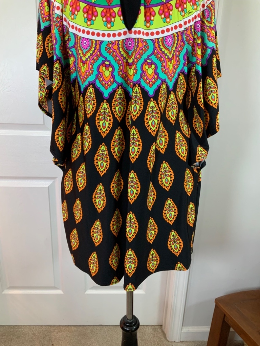 Trina Turk Moroccan Tunic Swim Cover Up Vacation Resortwear Mini Dress Large - Picture 5 of 13